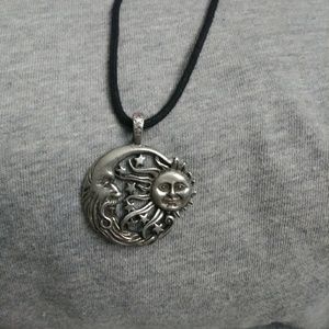 Pewter Sun Moon Stars Pendent